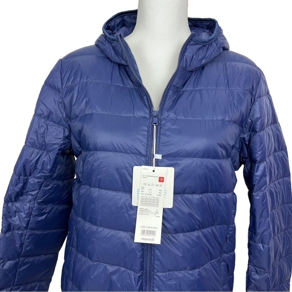 NWT Unbranded Women’s Ultra Light Down Full Zip Jacket Blue Hoodie Sz Small - Picture 2 of 13